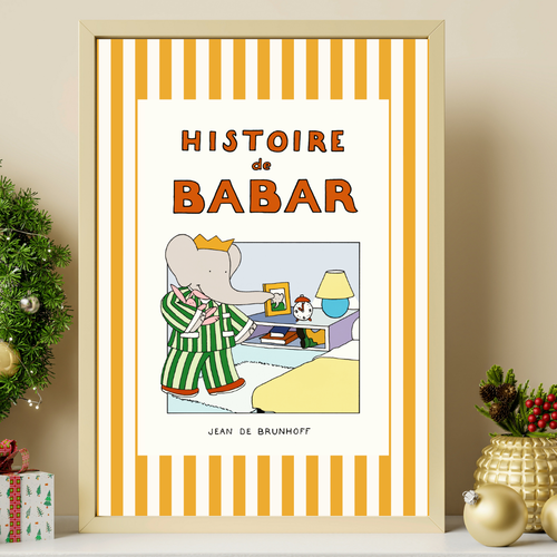 Affiche a4 ou a3 babar va se coucher