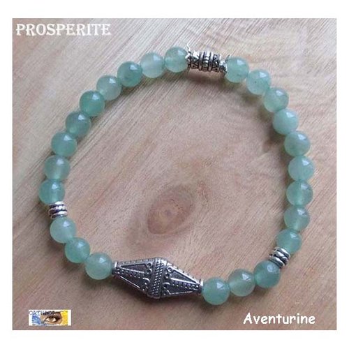 Bracelet aventurine, "prospérité" , bracelet lithothérapie, pierre naturelle, perles