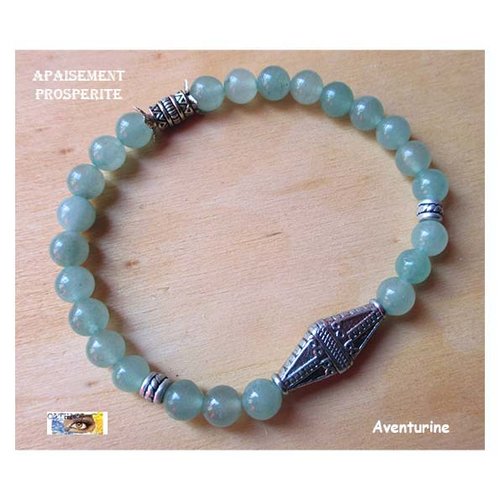 Bracelet aventurine, "prospérité" , bracelet lithothérapie, pierre naturelle, perles