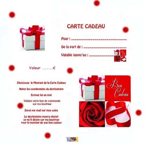 Carte cadeau - 15€ - bon cadeau, carte à offrir, bon d'achat
