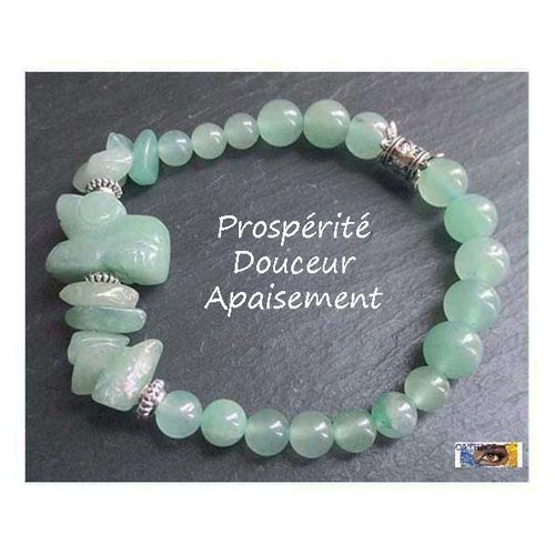 Bracelet aventurine, chiot pierre, "prospérité-douceur", bracelet lithothérapie, pierre naturelle, perles, aventurine