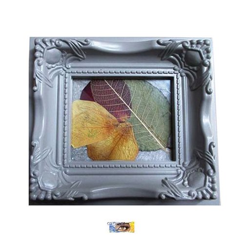 Magnet cadre baroque rococo mouluré couleur grès "pétales d'automne", aimant, aimant pétales de fleurs