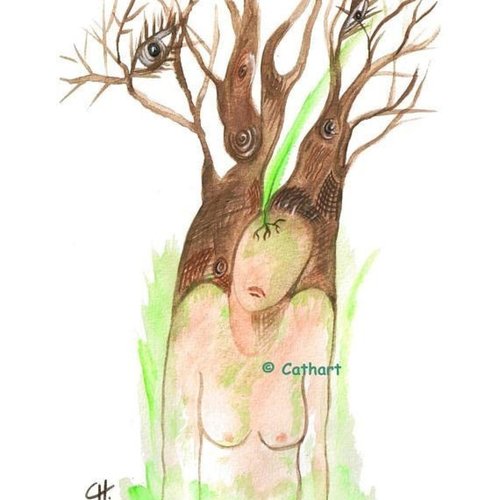 Aquarelle "choix", peinture, aquarelle de femme