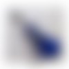 Charm pendentif ange - perles verre mat bleu outremer - fermoir acier inoxydable, pendentif ange