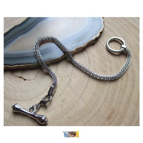 1 bracelet maille serpent pour perles style pandora métal argent
