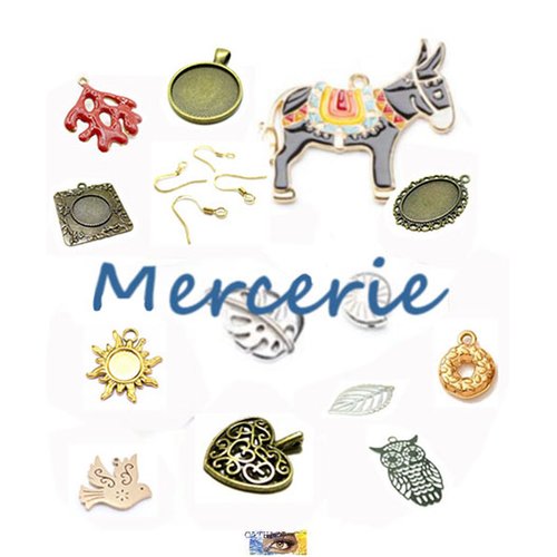 Lot mercerie à composer, fournitures pour bijoux, apprêts, bijoux diy