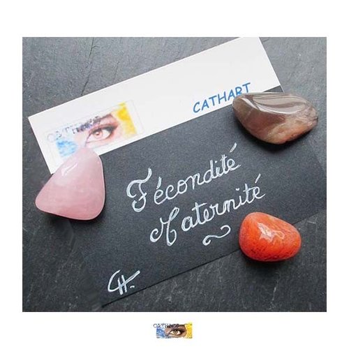 Pack -"fécondité-maternité" - pierre de lune, cornaline, quartz rose, pierres soins