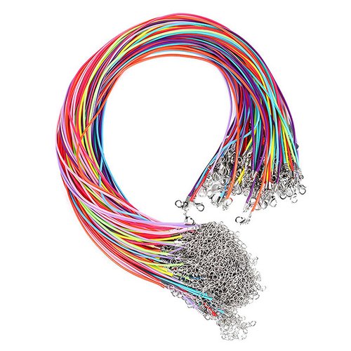 Lots 10 tours de cou - colliers cordons coton ciré couleurs, cordon coton couleurs