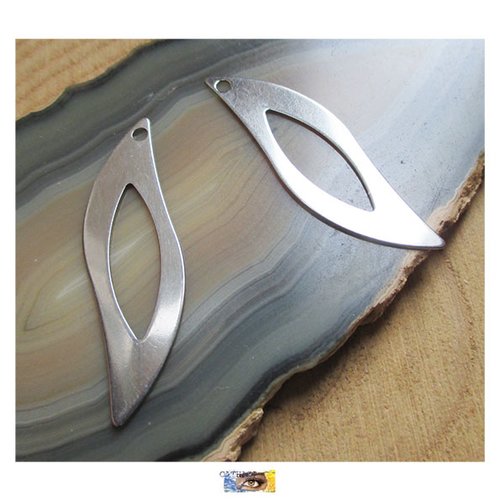 1 navette acier inoxydable, pendentif navette