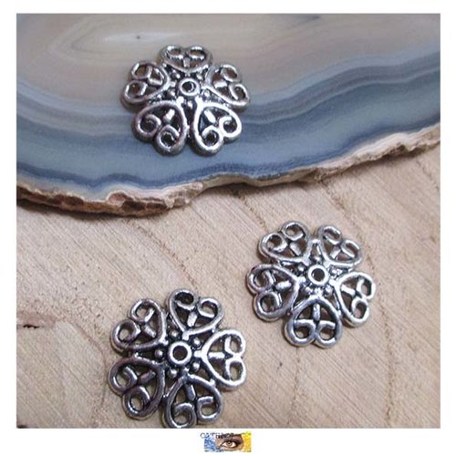 1 calotte - coupelle fleur métal argent