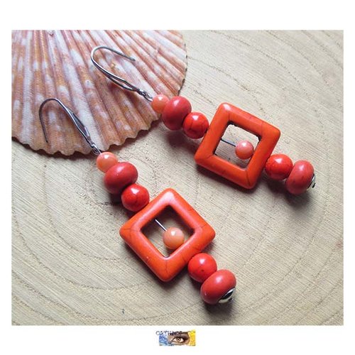 B.o. design howlite, coquillage - acier inoxydable