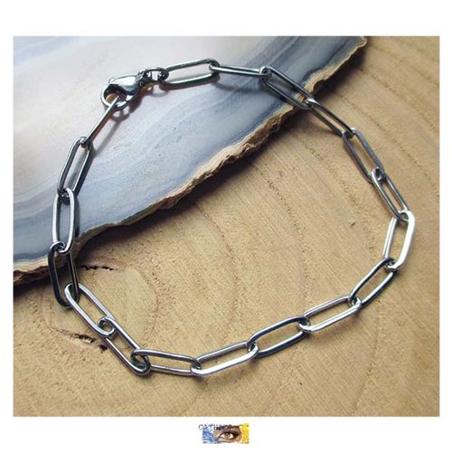 Bracelet chainette gourmette acier inoxydable