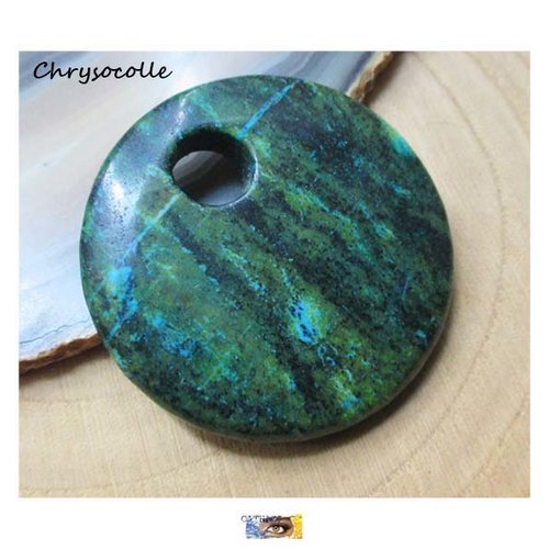 Médaillon pierre chrysocolle forme donut