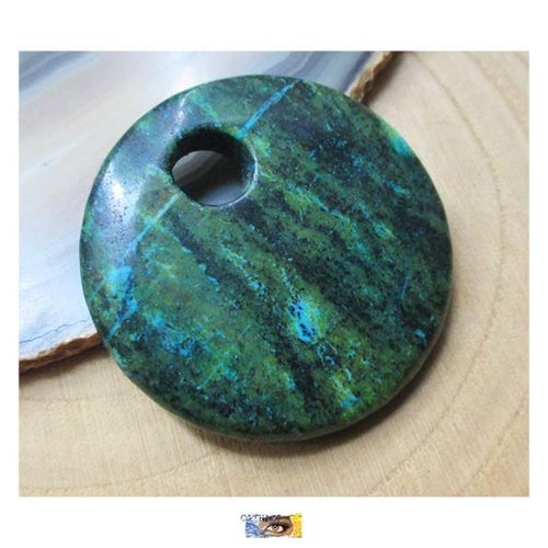 Médaillon pierre chrysocolle forme donut