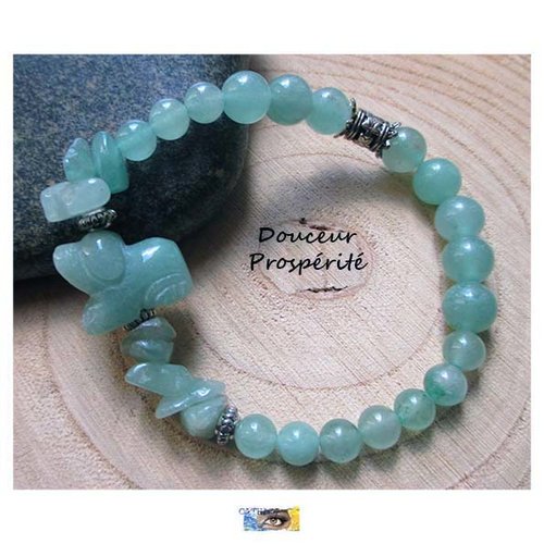 Bracelet aventurine, chiot pierre, "prospérité-douceur", bracelet lithothérapie, pierre naturelle, perles, aventurine