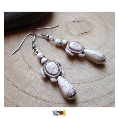 B.o. "tortue"- howlite - acier inoxydable