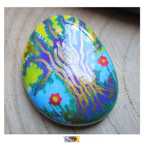 Galet décoratif peint main - "arbre de vie "