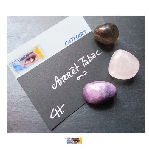 Pack -"arrêt tabac" - améthyste, cristal de roche, quartz fumé