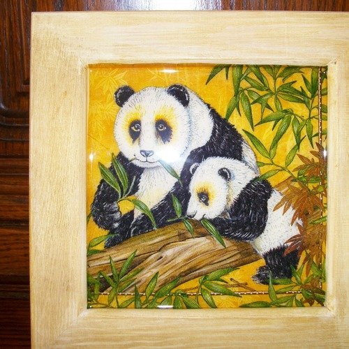 Cadre maman panda et son petit