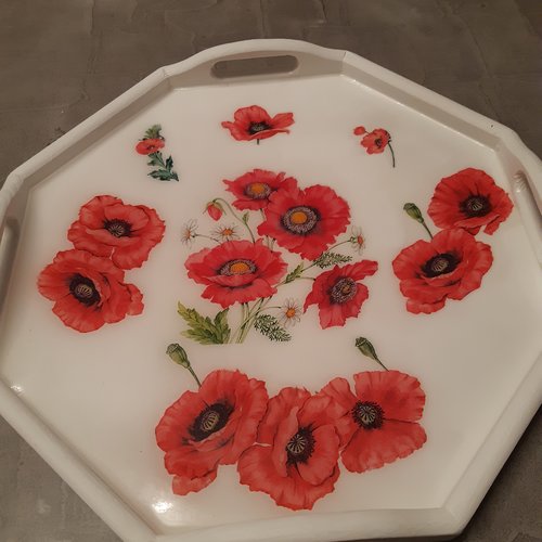 Plateau motifs coquelicots