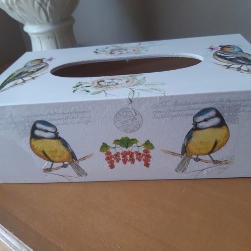Boîte à mouchoirs motifs oiseaux