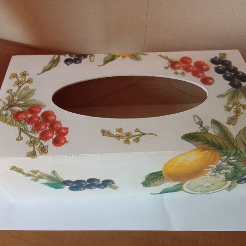 Boîte à mouchoirs style campagnard fruits idée cadeau
