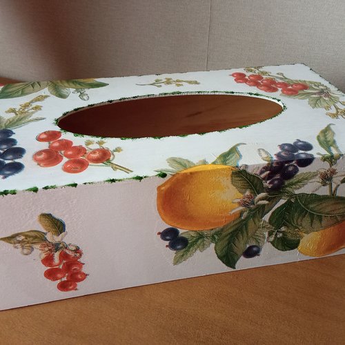 Boîte à mouchoirs style campagnard fruits idée cadeau