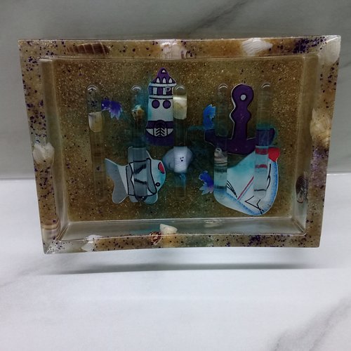 Porte savon en résine sur le thème de la mer