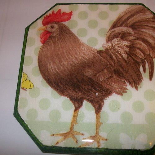 Centre de table ,motif coq