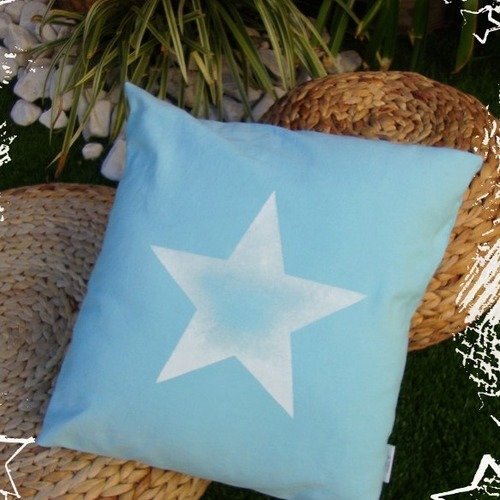 Coussin étoile turquoise star