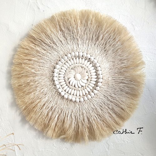 Juju hat en corde décoré floristy blanc 32 cm