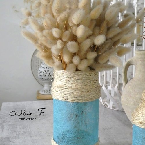 Vase corde turquoise dody 17.5