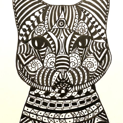 Chat zentangle
