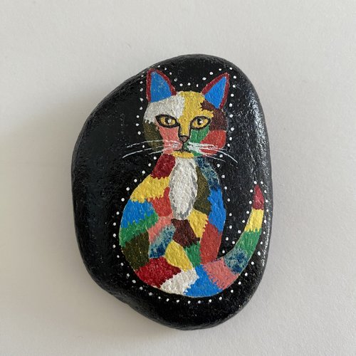 Chat sur galet