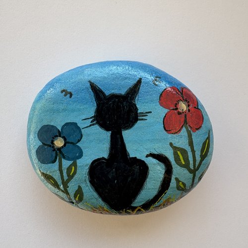 Chat sur galet