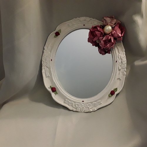Miroir ovale shabby romantique
