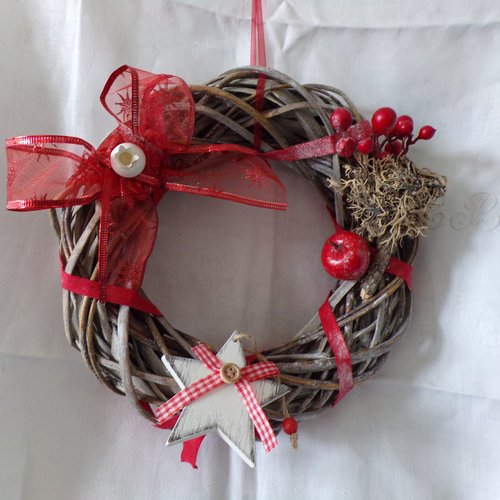 Couronne de noel  nature tradi en osier