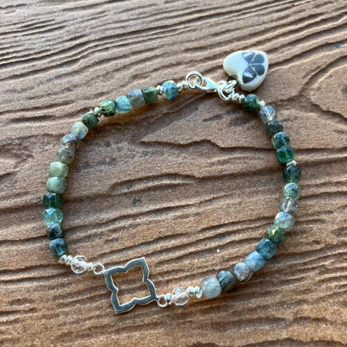 Bracelet chic en pierres semi précieuse kyanite et argent 925