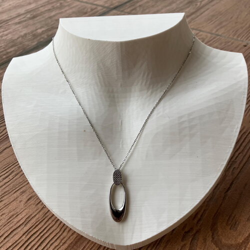 Collier chic minimaliste en argent 925 rhodie et zircons