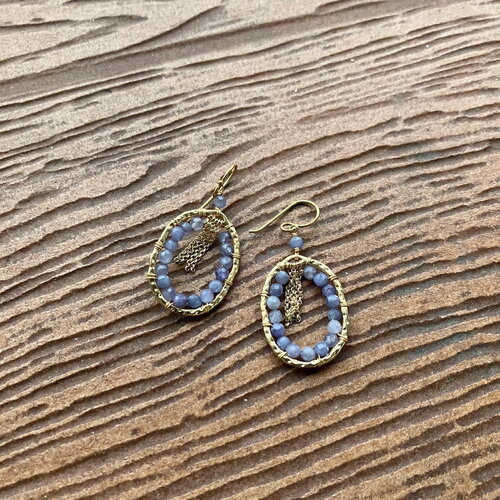 Boucles, boucles semi précieuse, plaqué or, amétrine, boucles chic, boucles gemme, boucles violette, boucles or