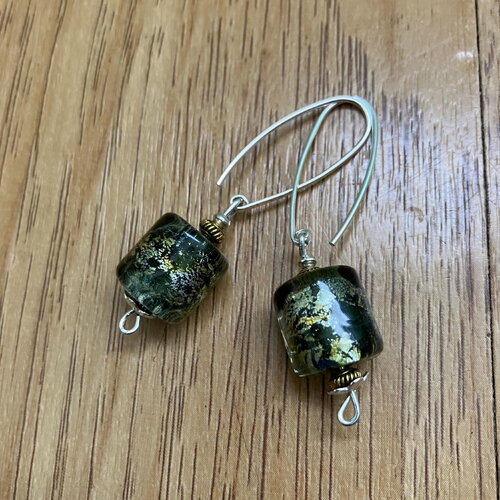 Boucles, boucles argent 925, boucles verre filé, boucles chic minimaliste