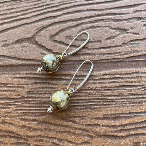 Boucles modernes argent 925 et verre filé au chalumeau