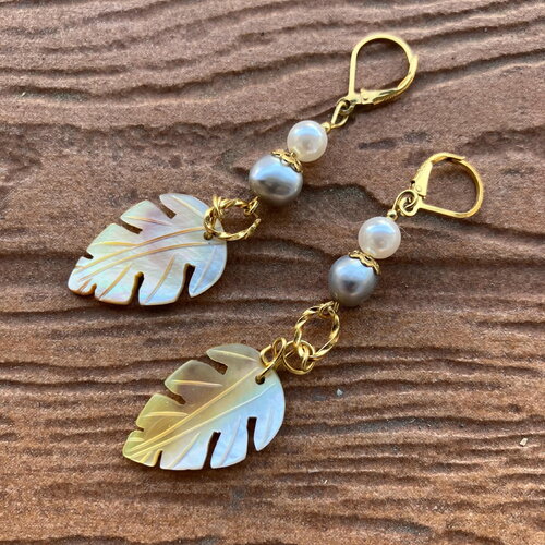 Boucles, boucles pendantes, nacre, boucles originales, boucles perles d eau douce, fête des mères