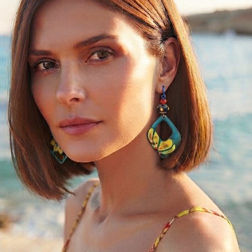 Boucles cuivre émaillé d art bohème chic
