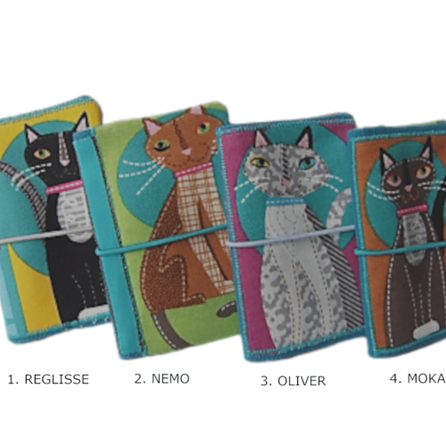 Porte cartes bancaires, cartes de visite chats fond bleu