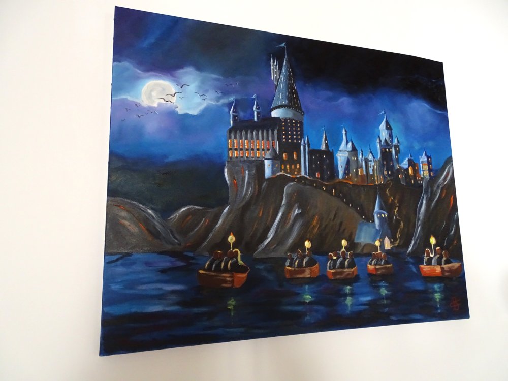 Tableau Peinture Harry Potter Harry Potter Chateau Poudlard Pourdlard Peinture Huile Un Grand Marche