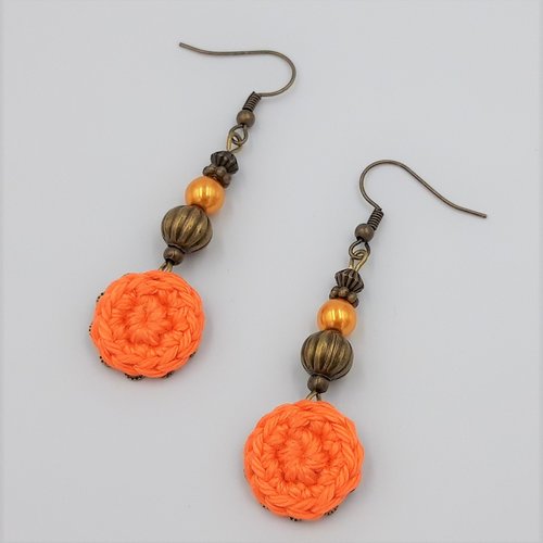 Vendues - boucles d'oreille orange