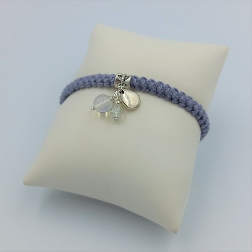 Bracelet bleu gris au crochet