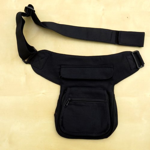 Ceinture pochette - modèle scratch noire
