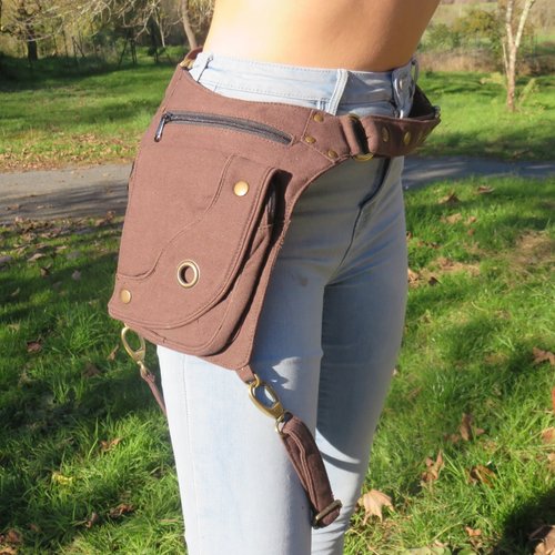 Ceinture pochette - modèle cercle marron